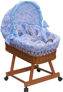 Scarlett Proutěný košík na miminko s boudičkou Scarlett Kulíšek - modrá