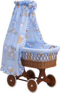 Scarlett Prútený košík pre bábätko s nebesami Scarlett Mráčik - modrý