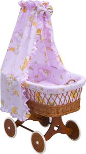 Scarlett Prútený košík pre bábätko s nebesami Scarlett Mráčik - ružový
