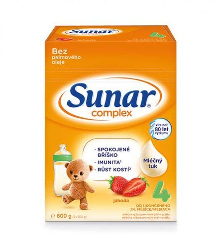 SUNAR Complex 4 jahoda batoľacie mlieko (+ mnostvo X600 g)