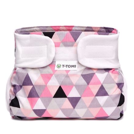 T-TOMI Ortopedické abdukčné nohavičky - suchý zips Pink triangles (3-6kg)