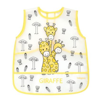 Umývateľný podbradník - zástera 30x35 cm Baby Ono žirafy - Žltá