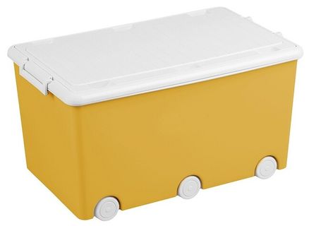 Viacúčelový box na hračky na kolieskach Tega žltý - Žltá