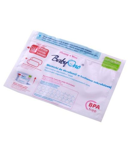 Vrecká pre sterilizáciu v mikrovlnnej rúre Baby Ono - Transparentná